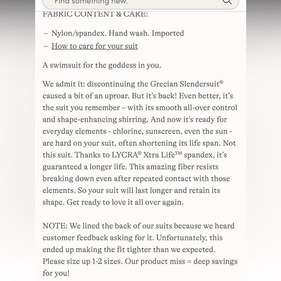 Land's End One piece Swimsuit Grecian slendersuit runs small size up wine Var - Picture 8 of 8